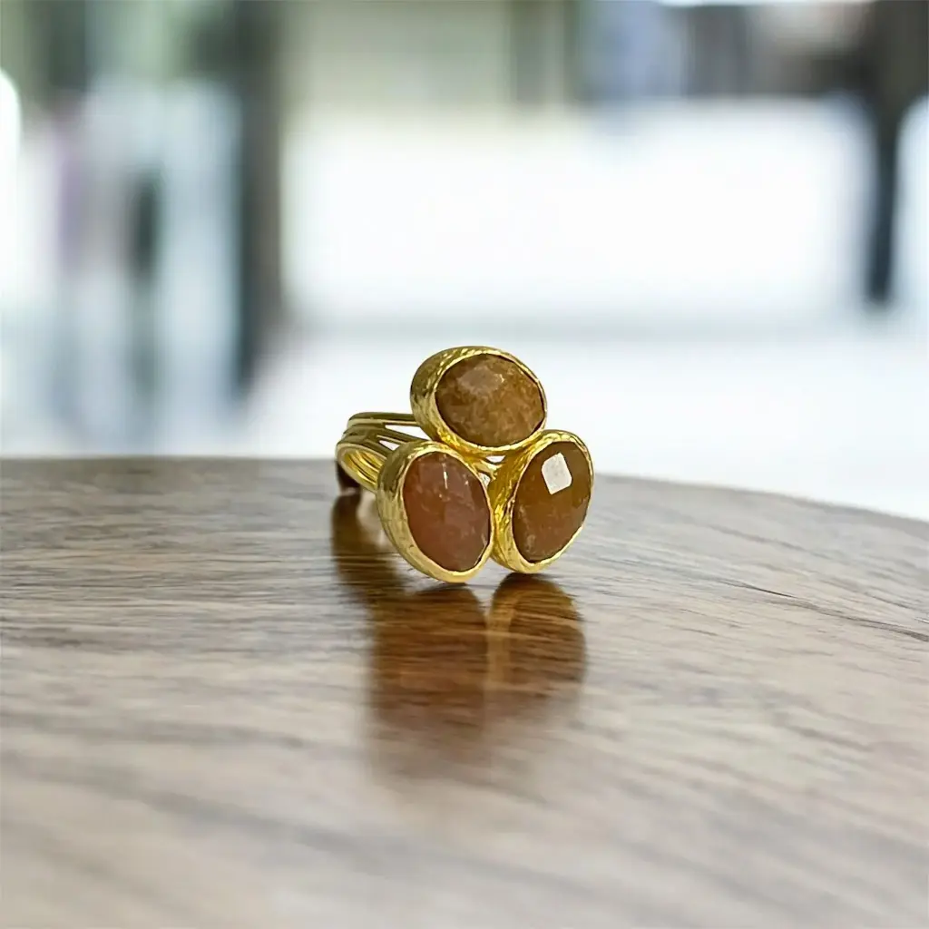 Faceted Yellow Quartz Adjustable Ring 10x14 Oval Cut