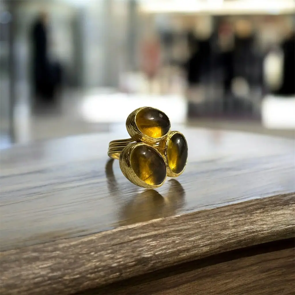 Citrine Adjustable Ring 10x14 Oval Cut