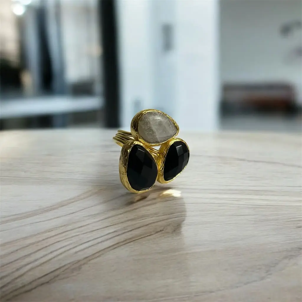 Mixed Stones Unique Adjustable Ring 1