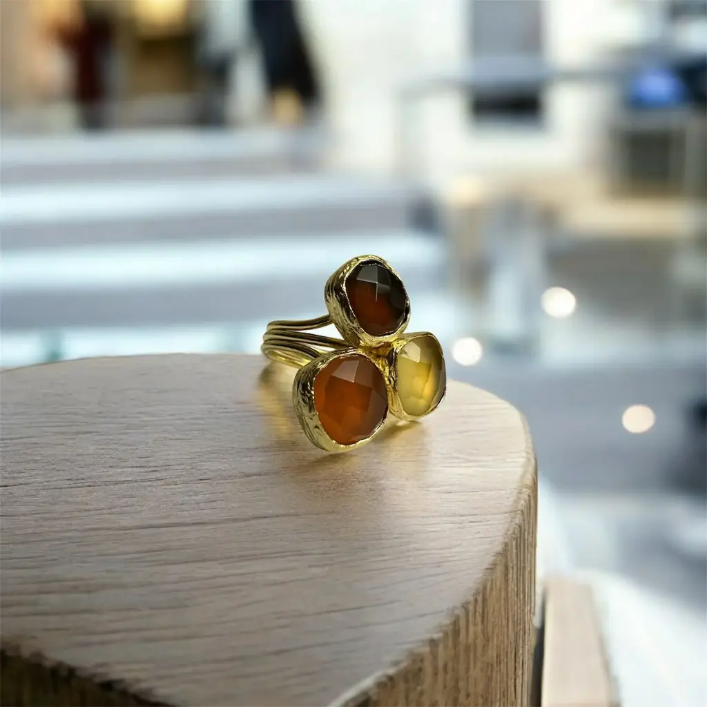 Mixed Stones Unique Adjustable Ring 2