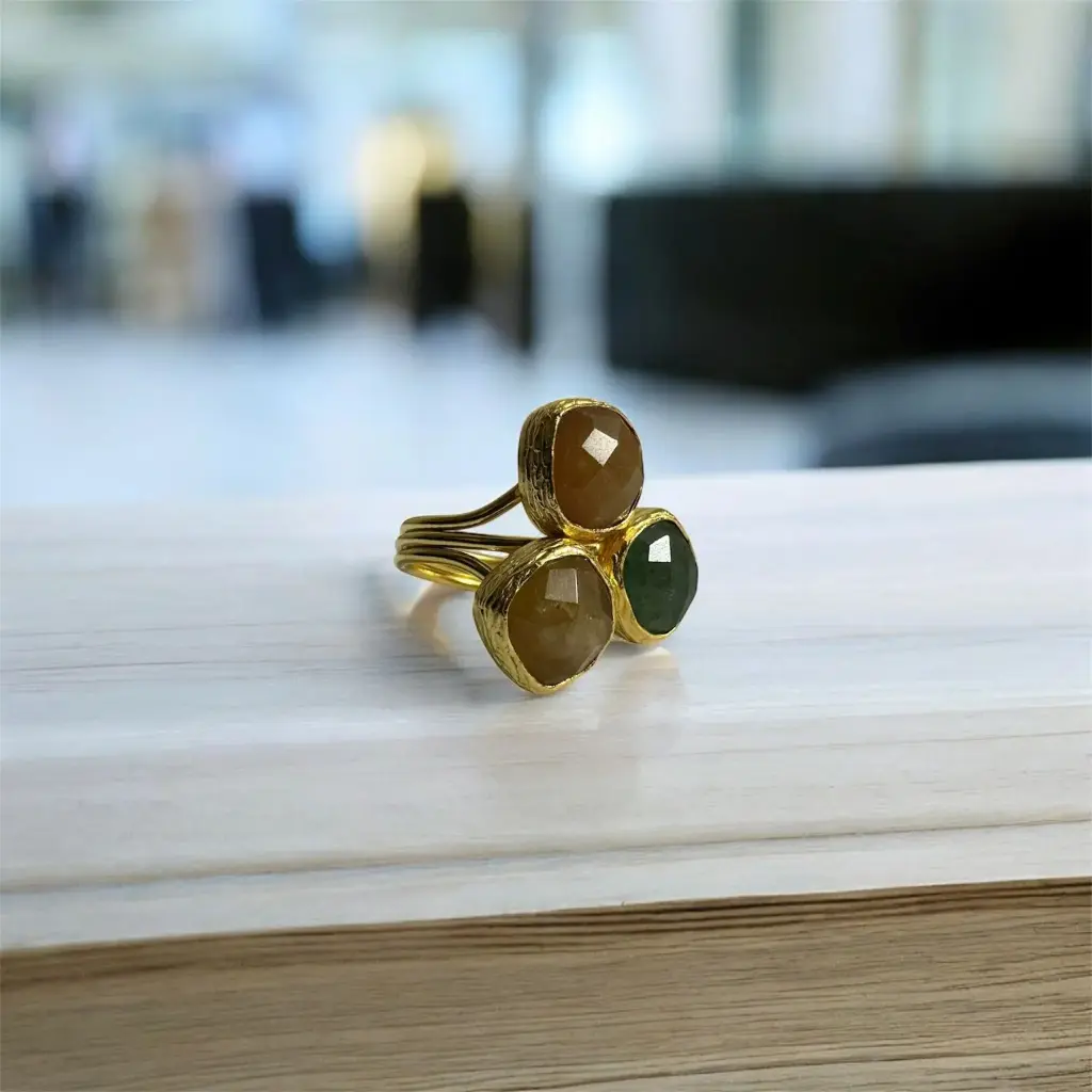 Mixed Stones Unique Adjustable Ring 4