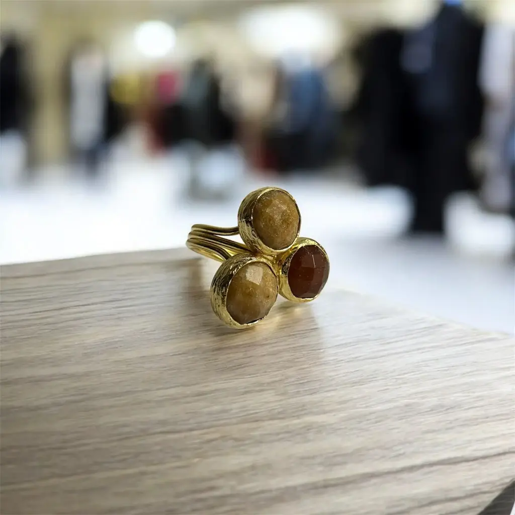 Mixed Stones Unique Adjustable Ring 6